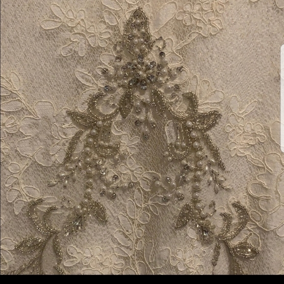 ✨HP✨Watters Paola lace and beaded wedding dress in ivory - Picture 11 of 15